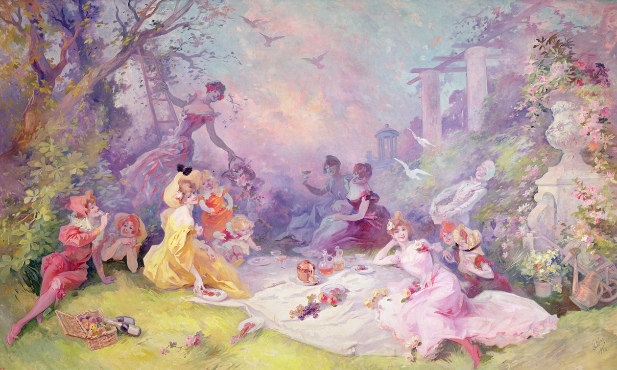 "Lunchen på gräset", 1904 av Jules Cheret