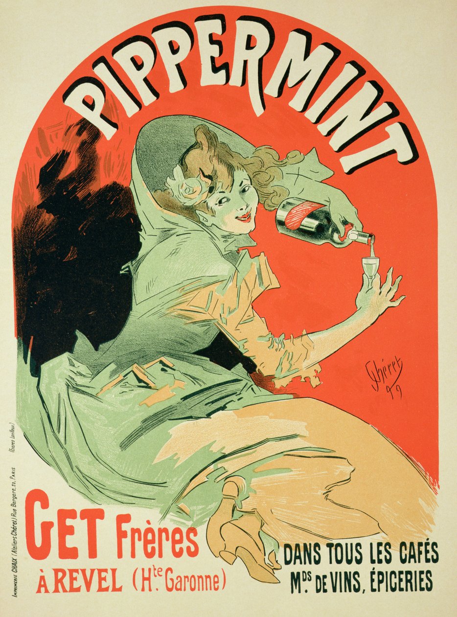 Reproduktion av en affisch med reklam för "Pippermint", 1899 av Jules Cheret