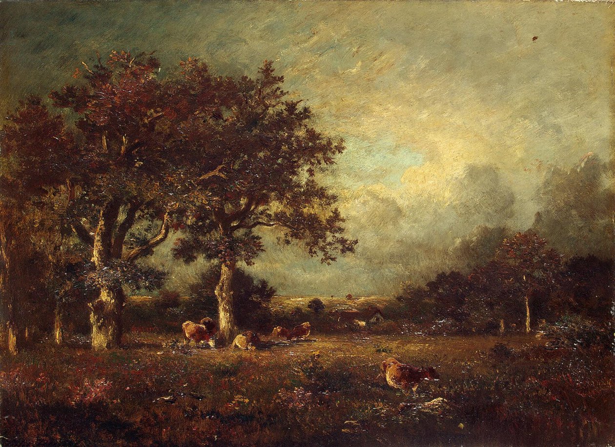 Franska: Paysage avec des vaches av Jules Dupré