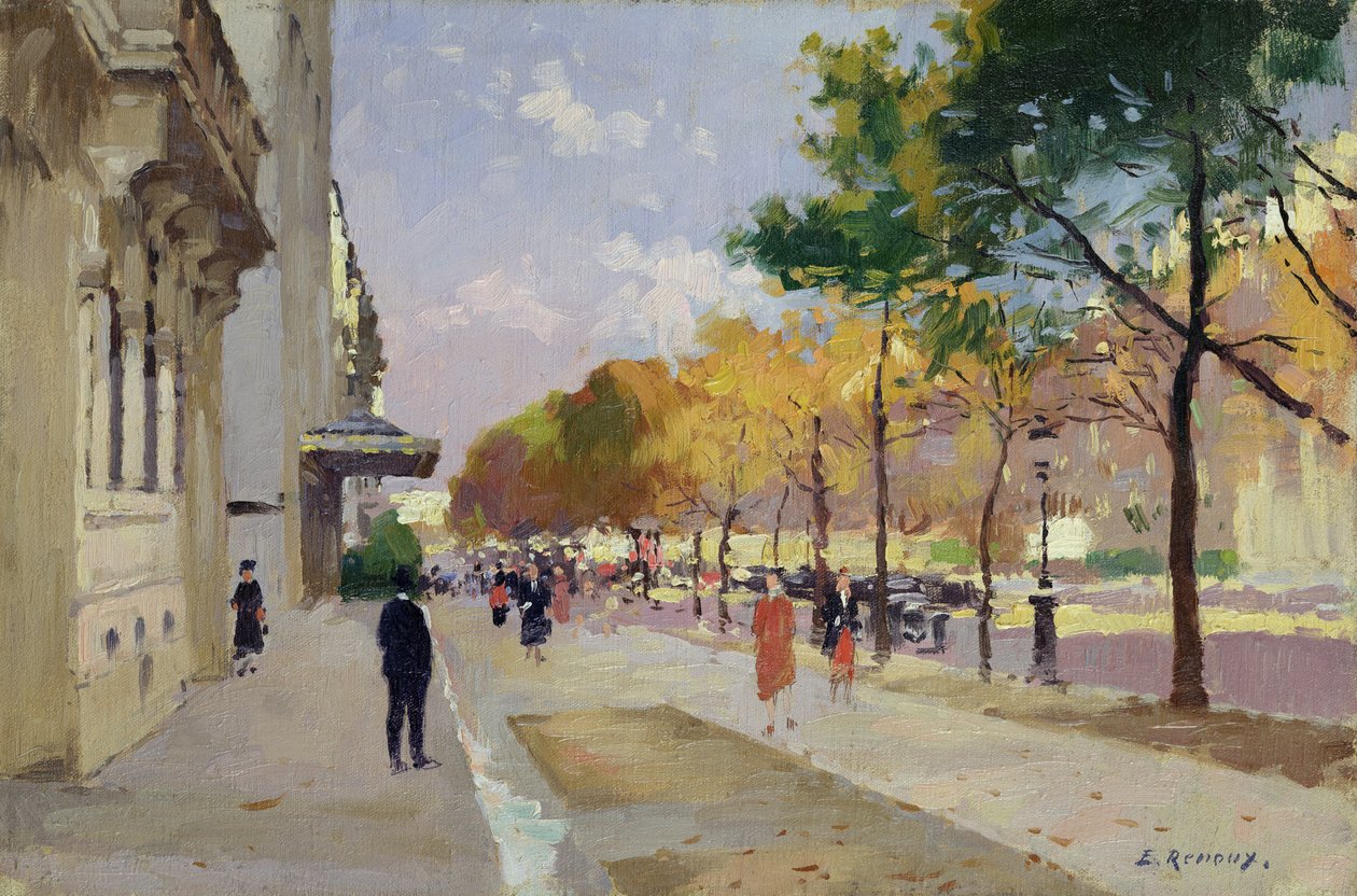 Avenue Montaigne, Paris av Jules Ernest Renoux