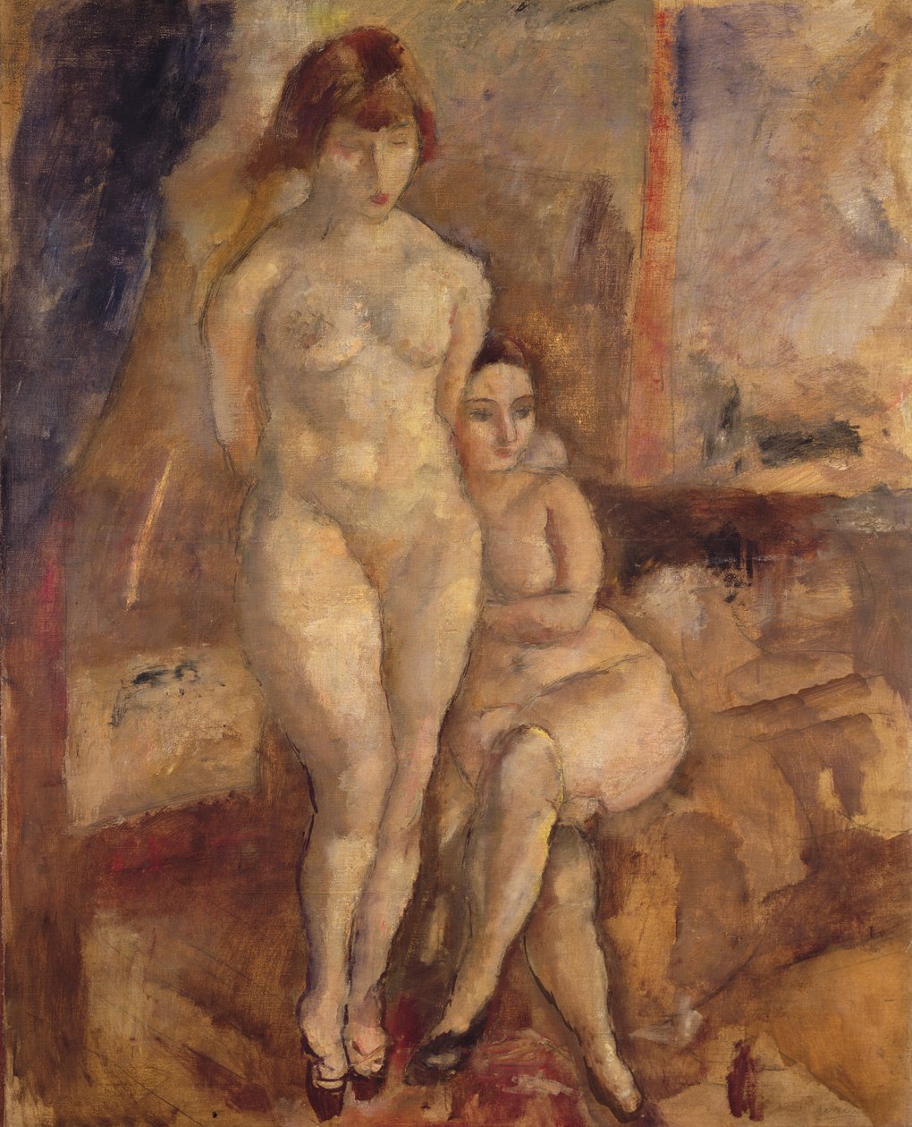 De två modellerna, ca 1928 av Jules Pascin