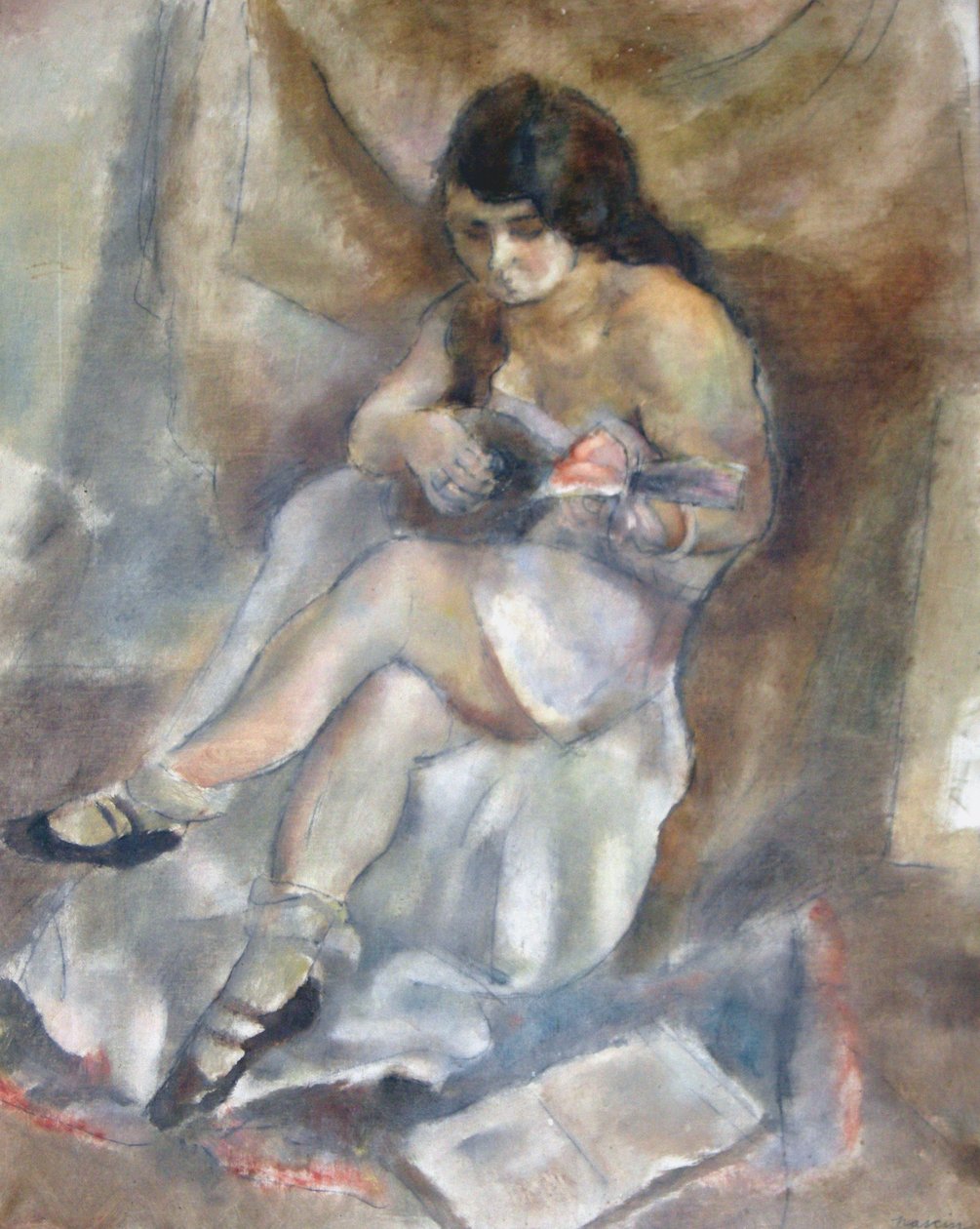 Kvinna med mandolin av Jules Pascin