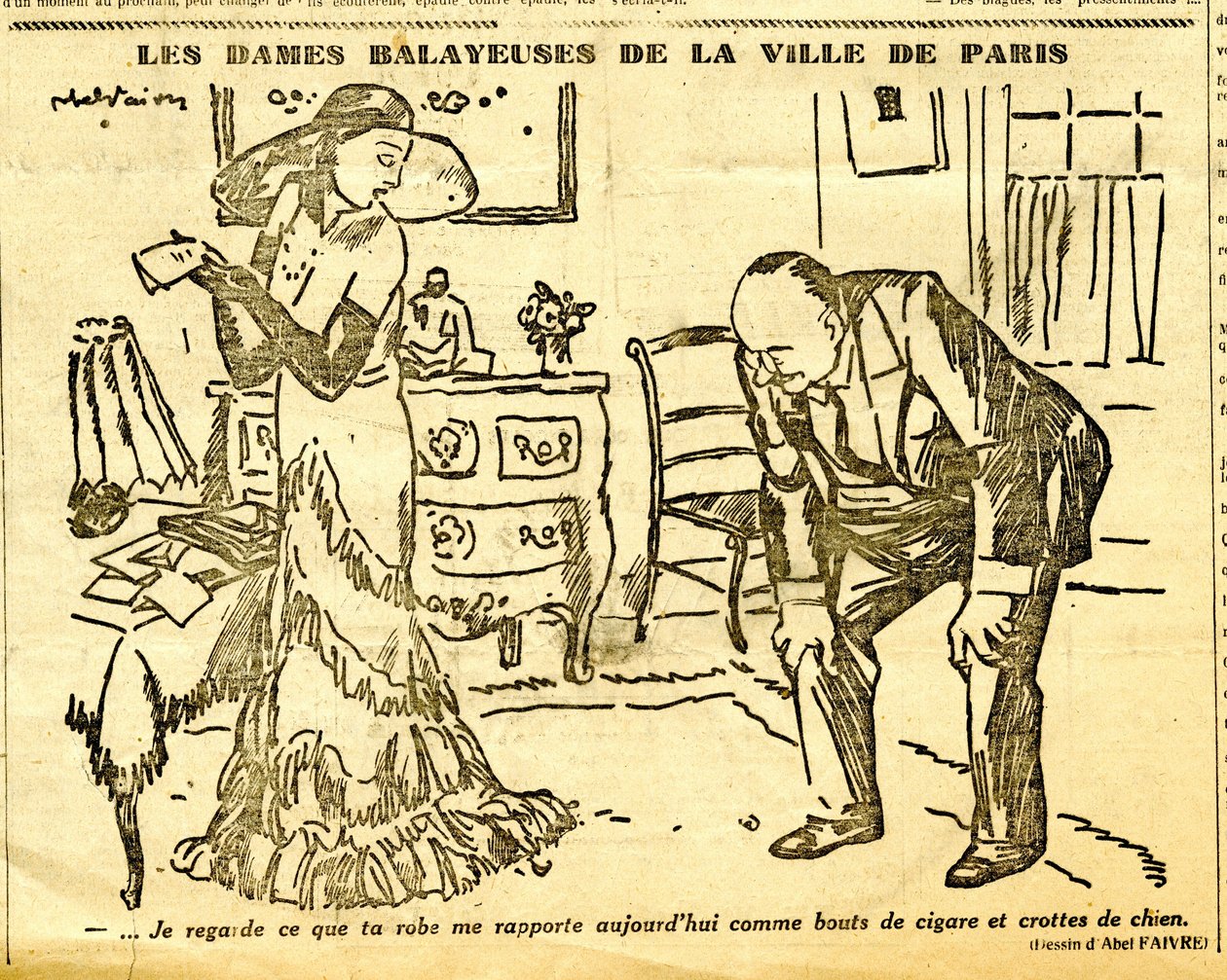 Uppriktig, satirisk i N & B av Jules Abel Faivre