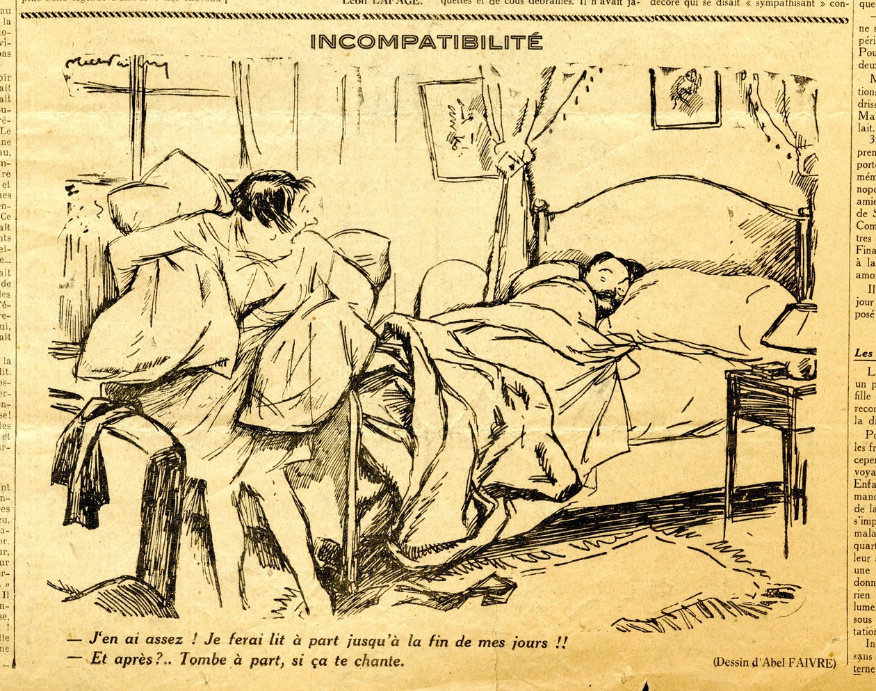 Uppriktig, satirisk i svartvitt av Jules Abel Faivre