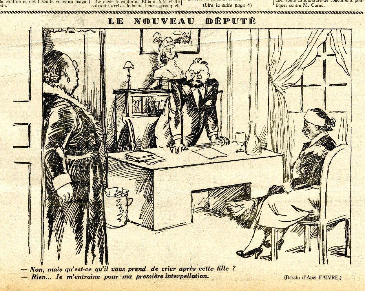 Uppriktig, satirisk i svartvitt av Jules Abel Faivre