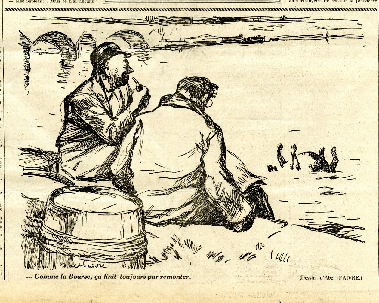 Uppriktig, satirisk i svartvitt av Jules Abel Faivre
