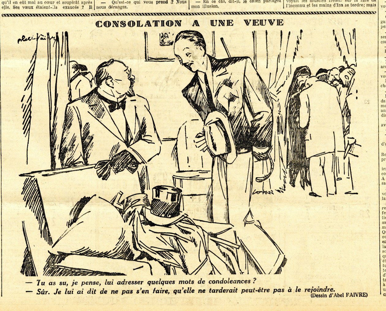 Uppriktig, satirisk i svartvitt av Jules Abel Faivre
