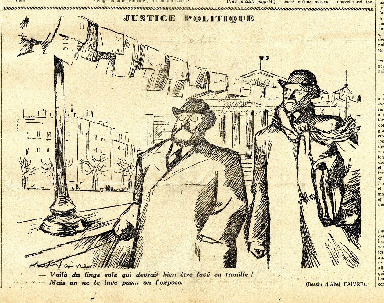 Uppriktig, satirisk i svartvitt av Jules Abel Faivre
