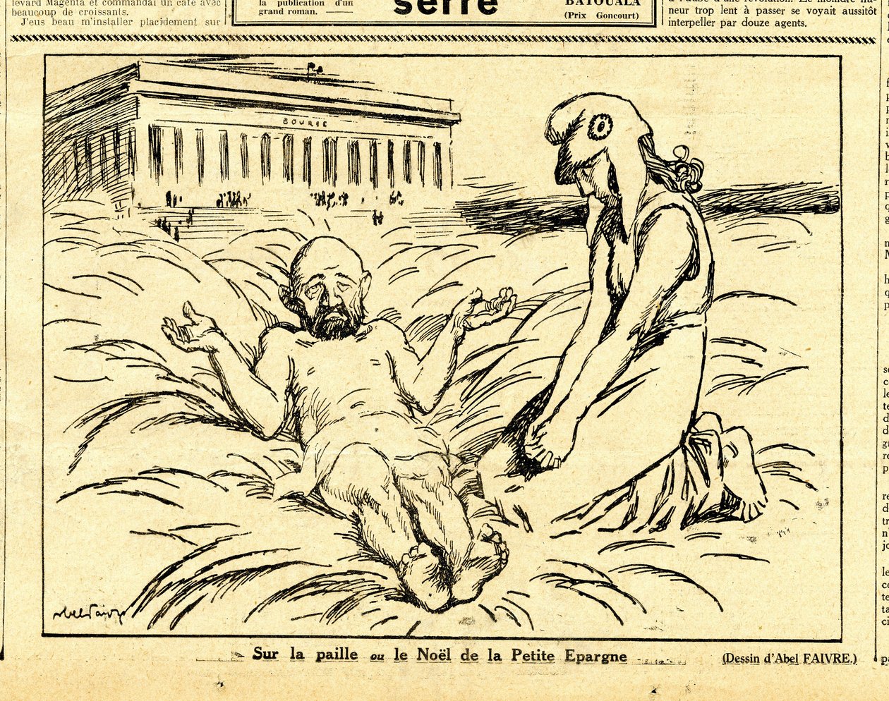 Uppriktig, satirisk i svartvitt av Jules Abel Faivre
