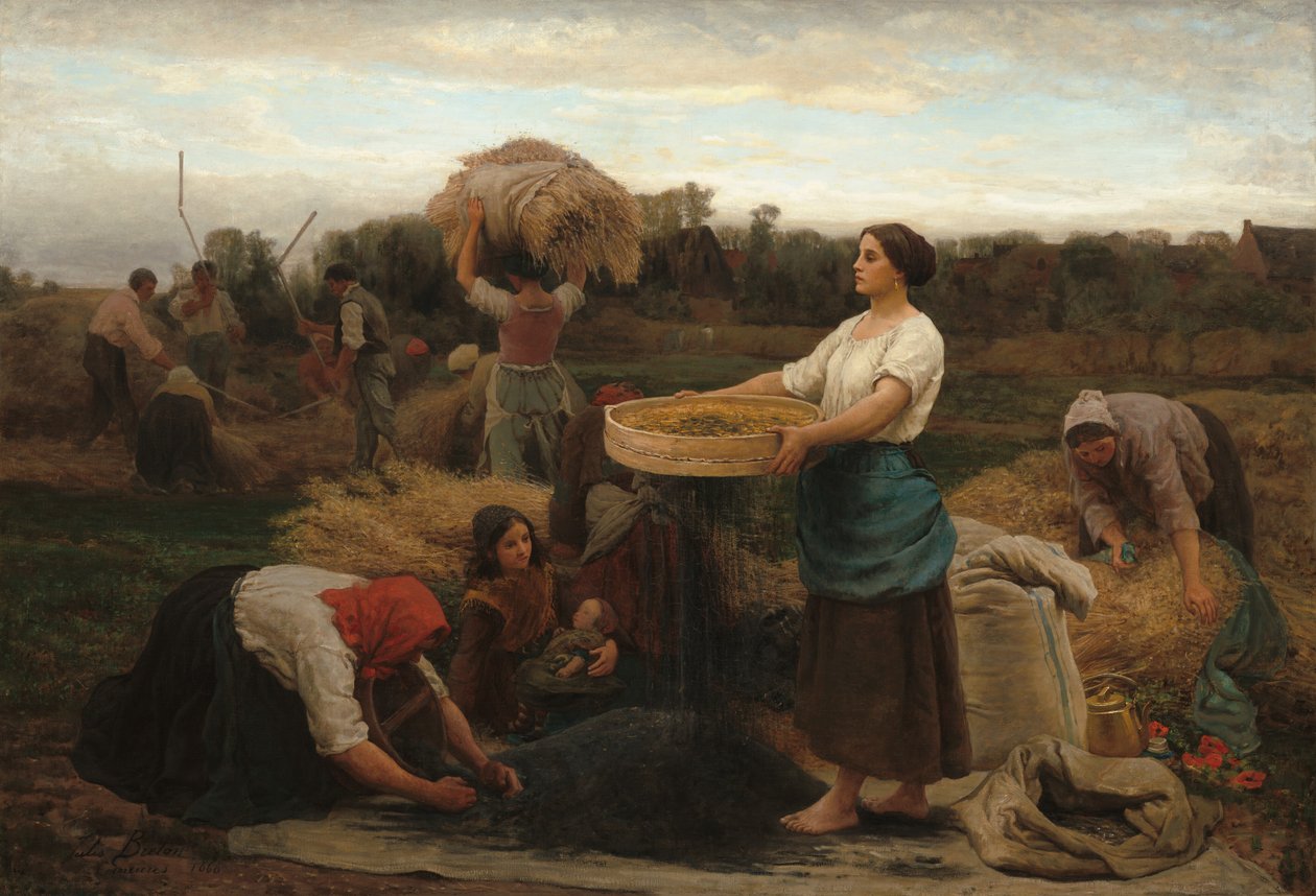 Colza (skörda raps) av Jules Breton