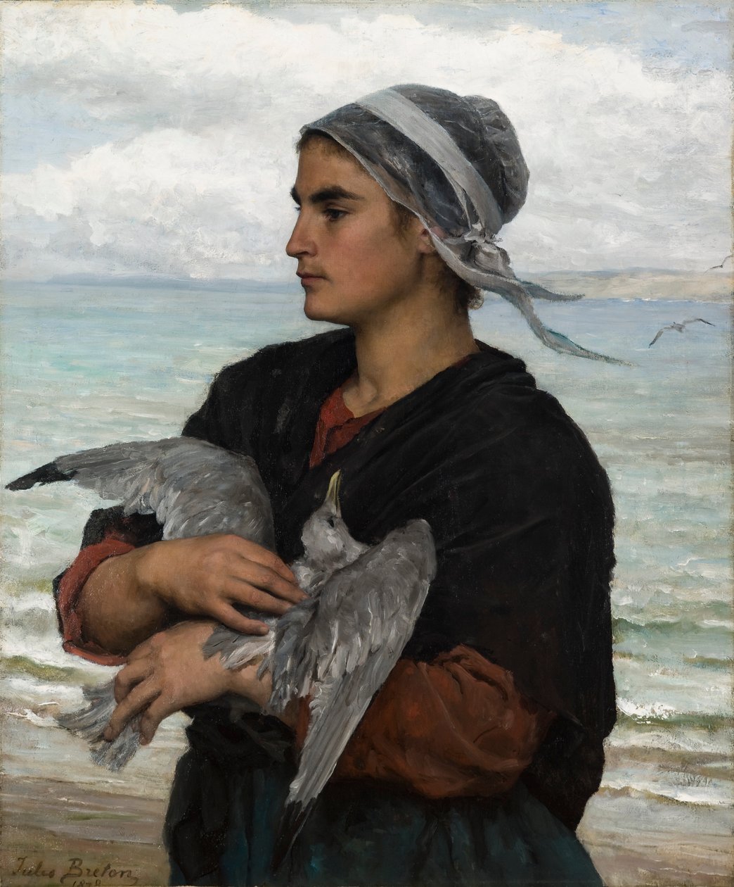 Den sårade måsen av Jules Breton
