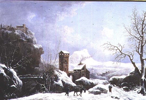 Vinterlandskap av Jules Cesar Denis van Loo