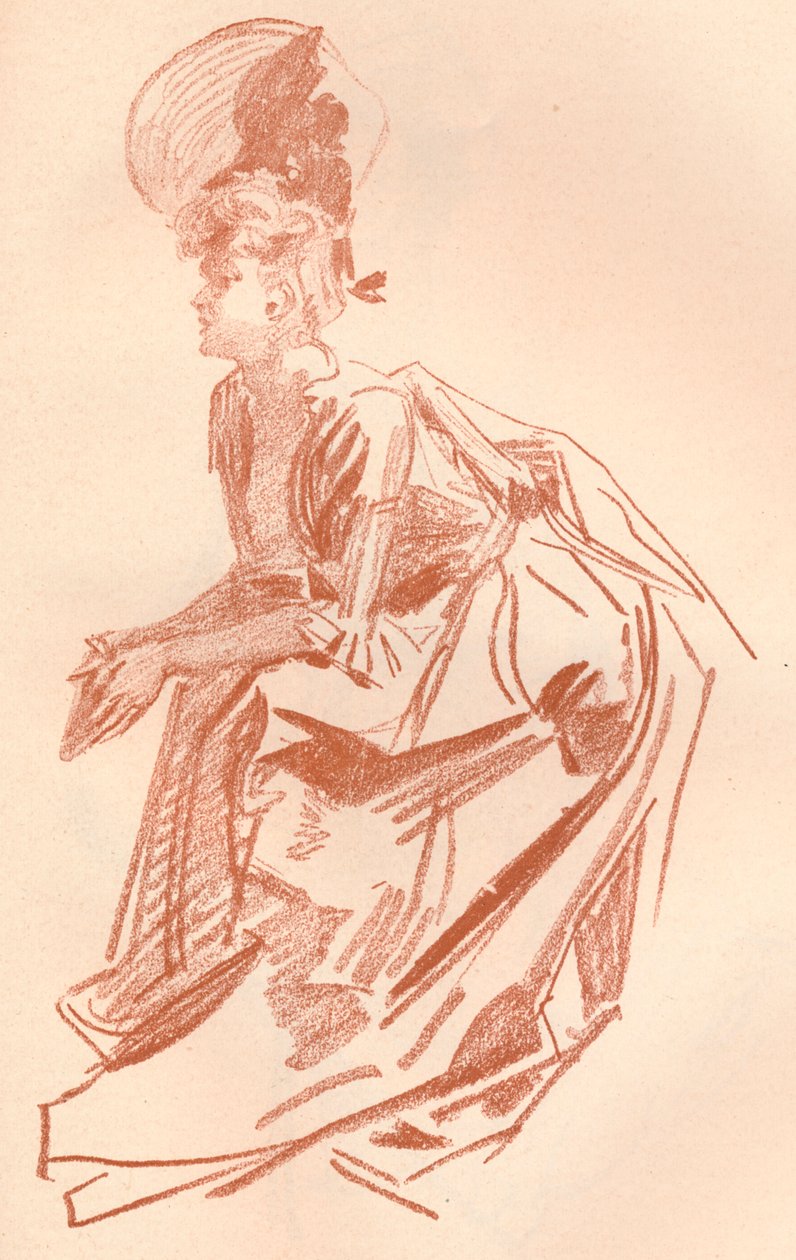 Teckning i Sanguine, c1900 1903-1904 av Jules Cheret