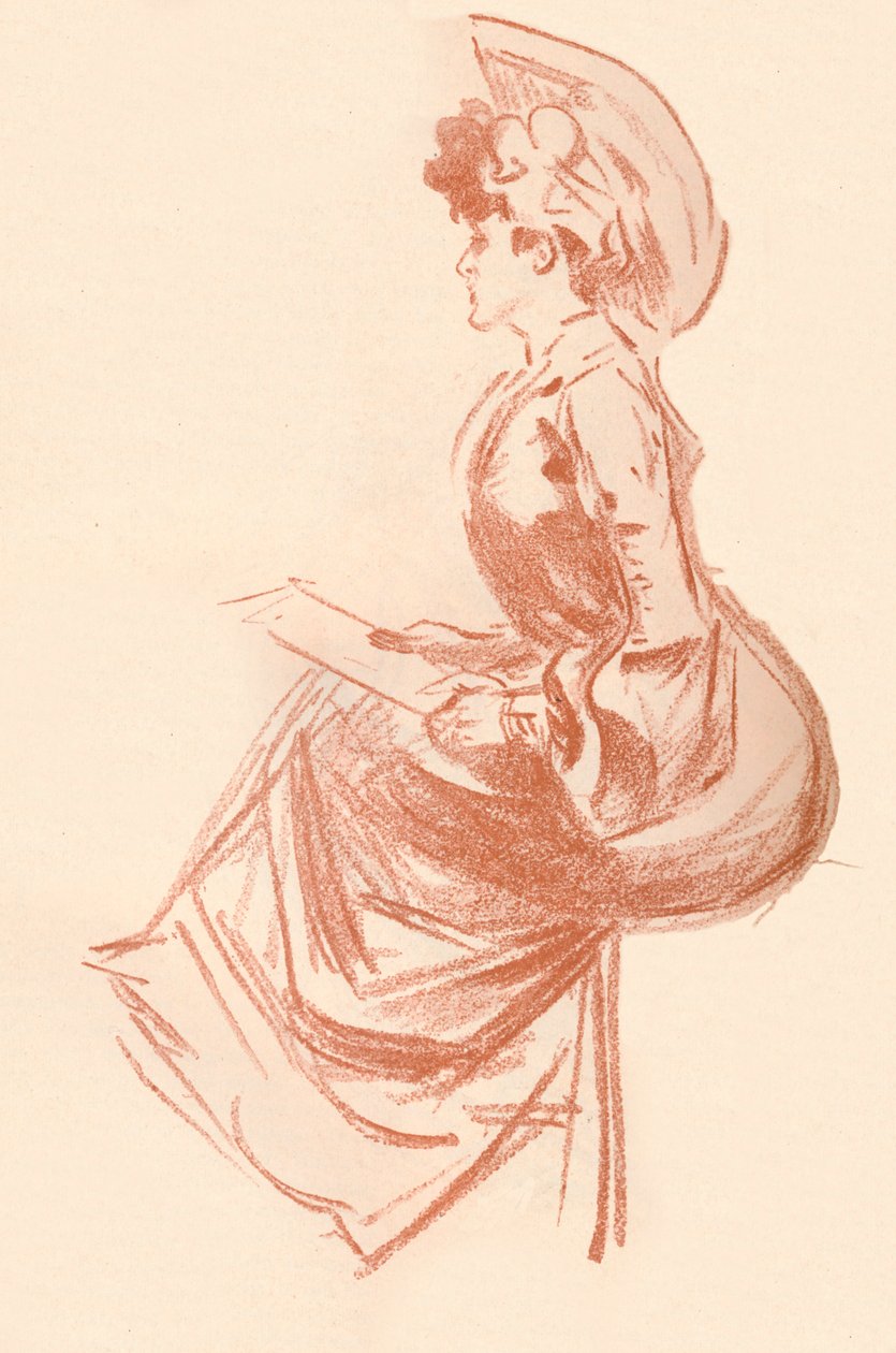 Teckning i Sanguine, c1900 1903-1904 av Jules Cheret
