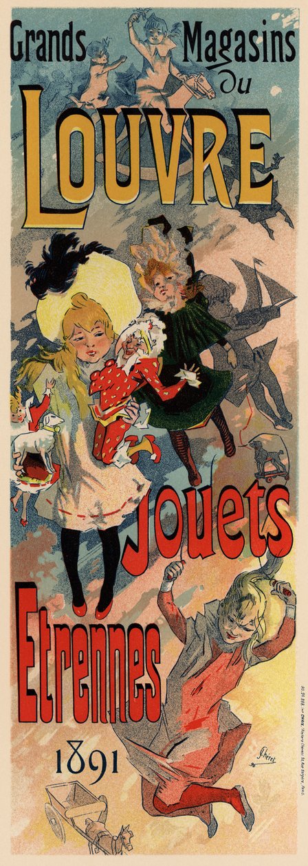 Louvrens butiker, 1890 av Jules Cheret