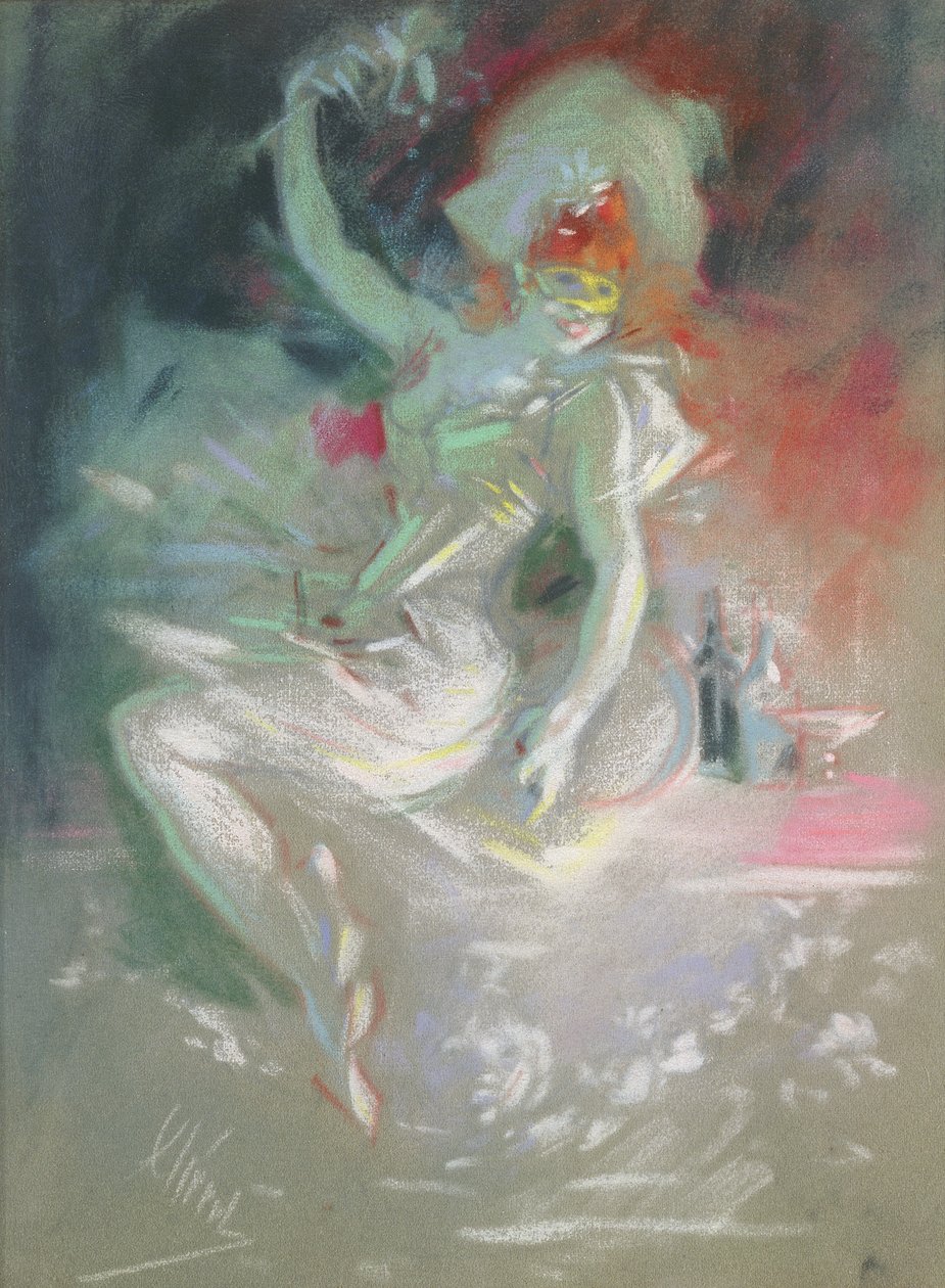 Maskerad, 1890-talet (pastell på papper) av Jules Cheret