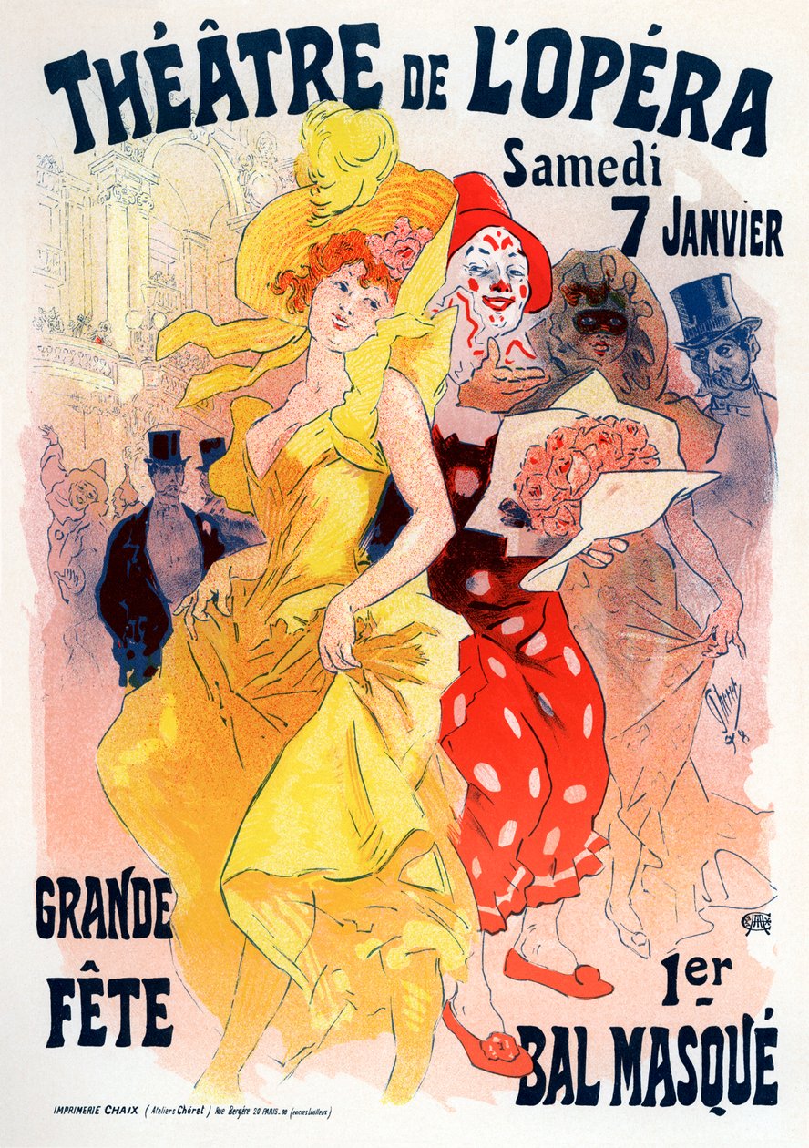 Operahus. Maskerad bollaffisch, 1898-1899 av Jules Cheret