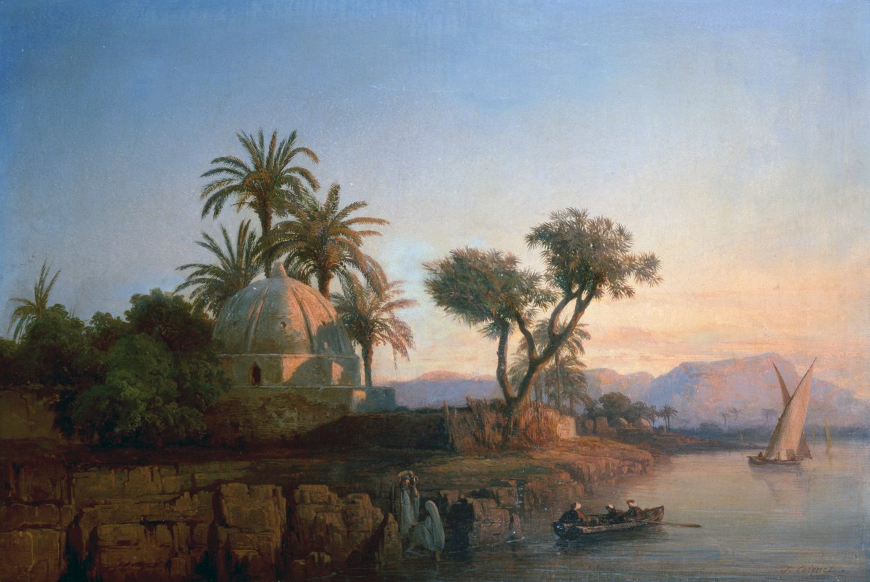 On the Nile (olja på duk) av Jules Coignet