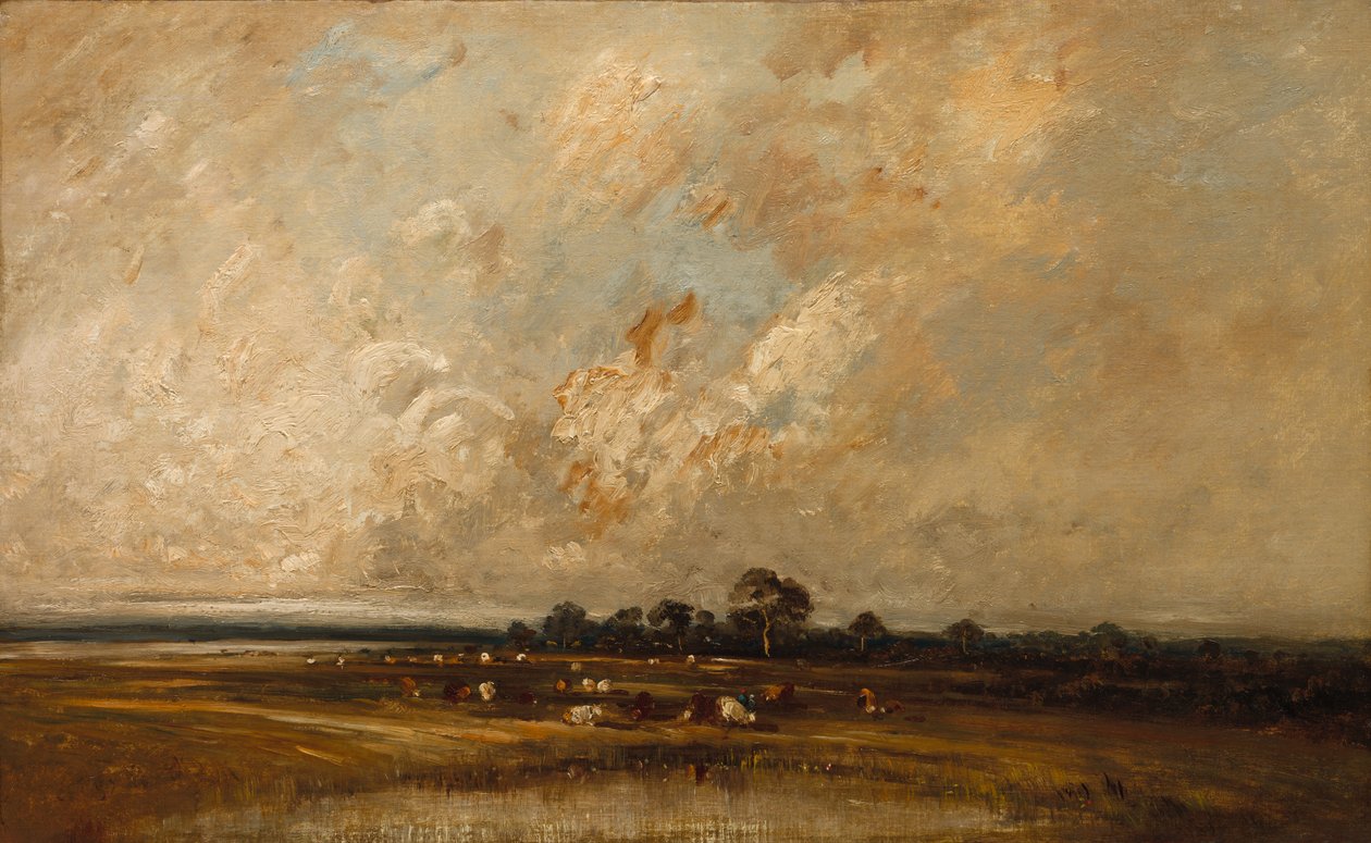 Marshland, 1860-1870-talen. av Jules Dupré