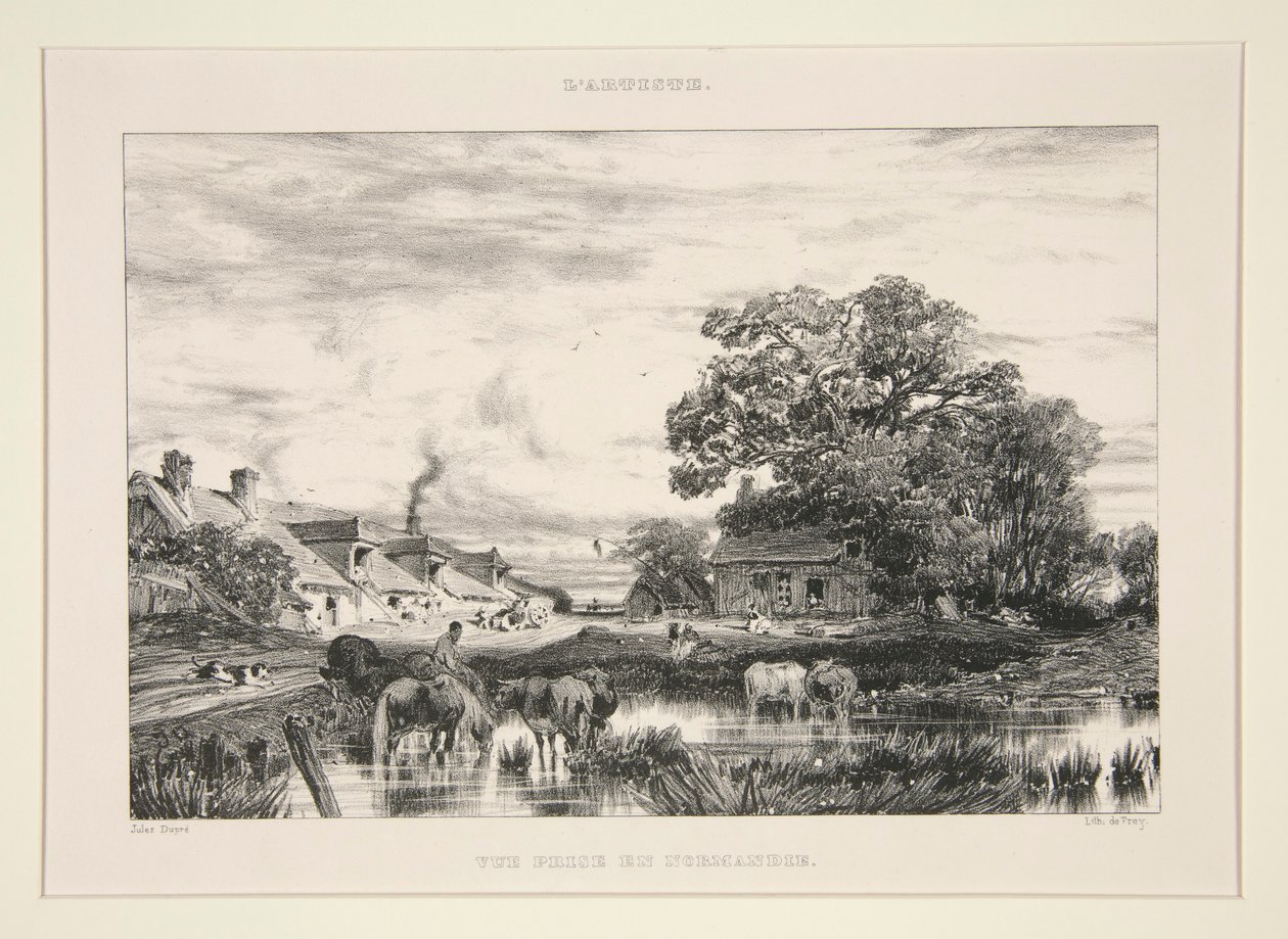 Vy tagen i Normandie; från L av Jules Dupré