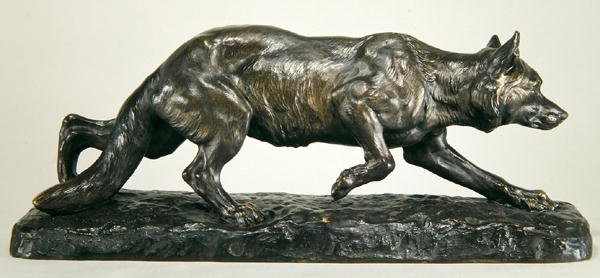 Hukande varg (brons) av Jules Edmond Masson