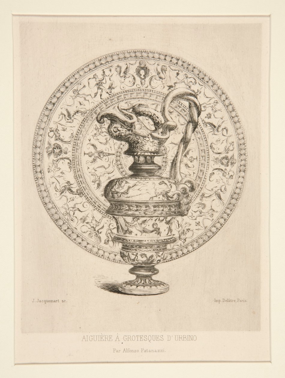 Ewer med grotesker d av Jules Ferdinand Jacquemart
