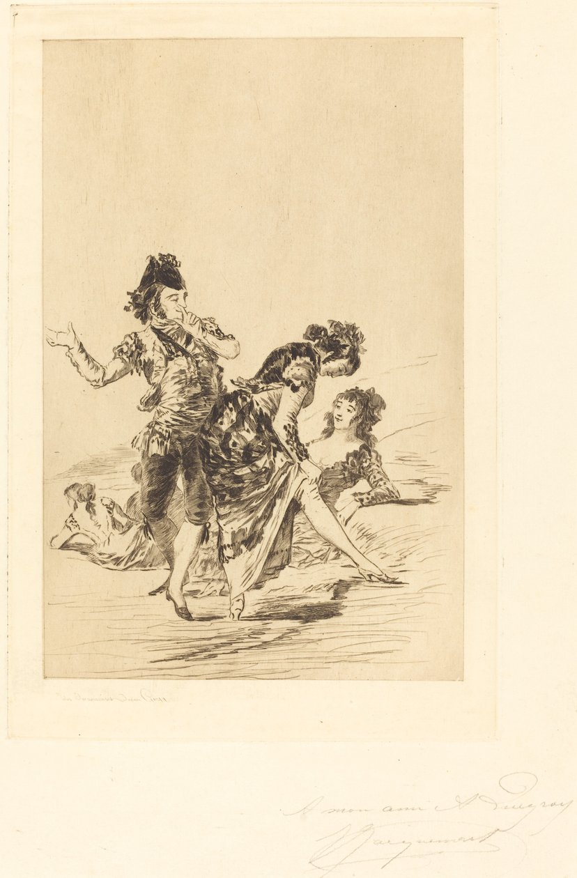 Spansk scen av Jules Ferdinand Jacquemart after Francisco de Goya