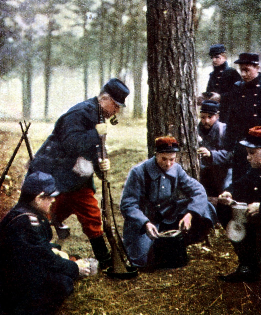 Franska soldater, Marne, september 1914 (autokrom) av Jules Gervais Courtellemont
