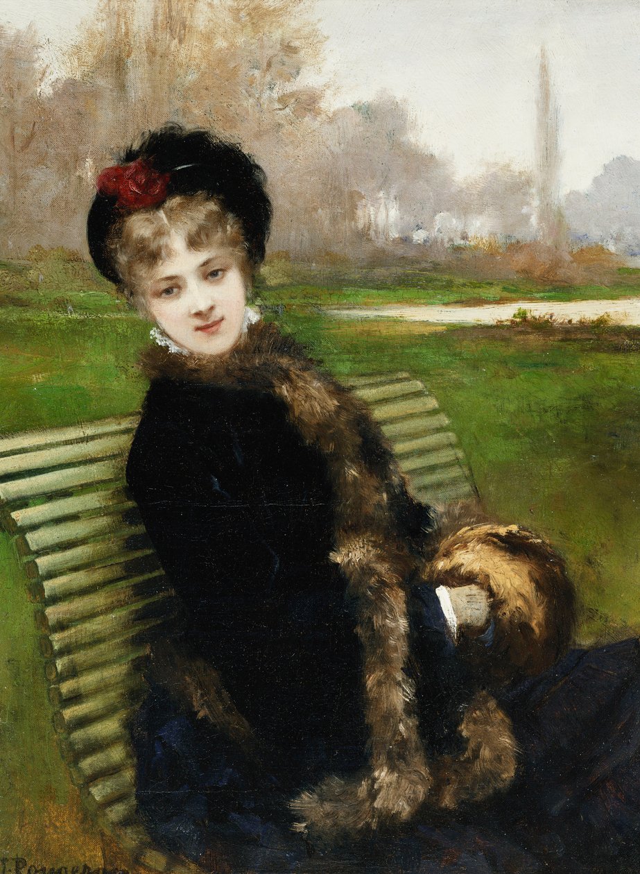 Parkbänken av Jules James Rougeron