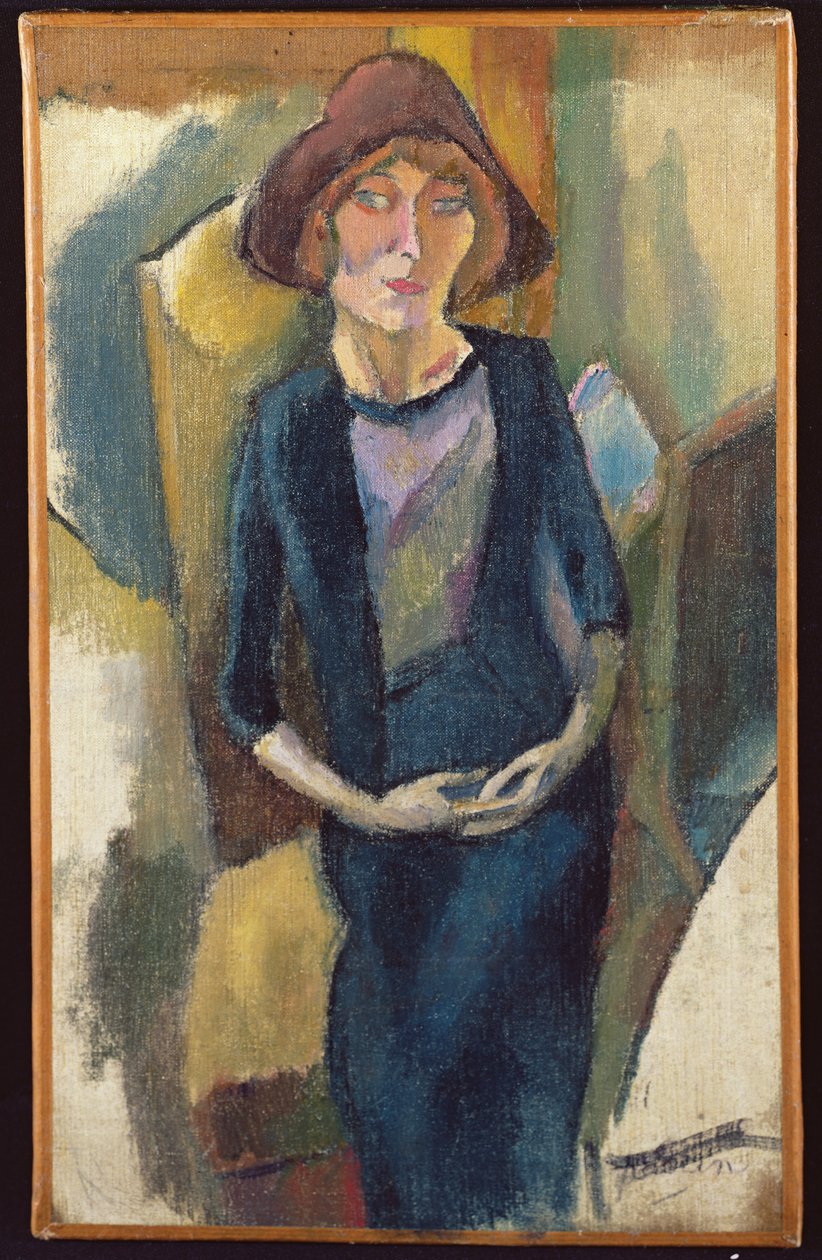 Hermine David i blått, 1916 av Jules Pascin