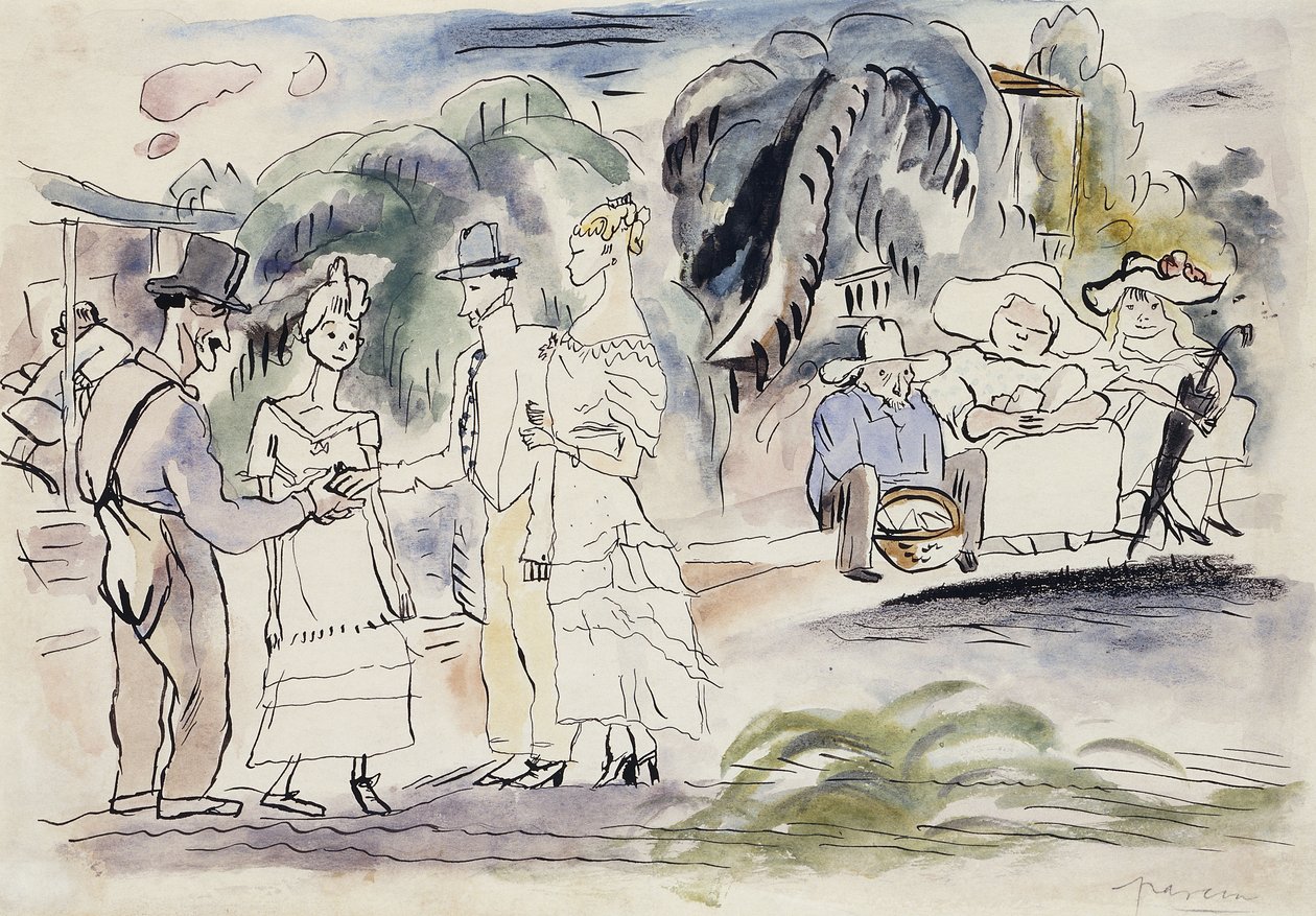 I florida; En Floride, ca 1917 av Jules Pascin