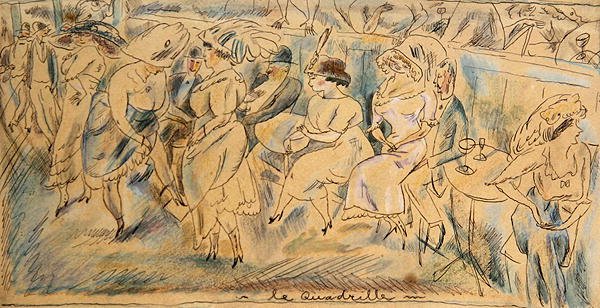 Le Quadrille (penna och bläck på papper) av Jules Pascin