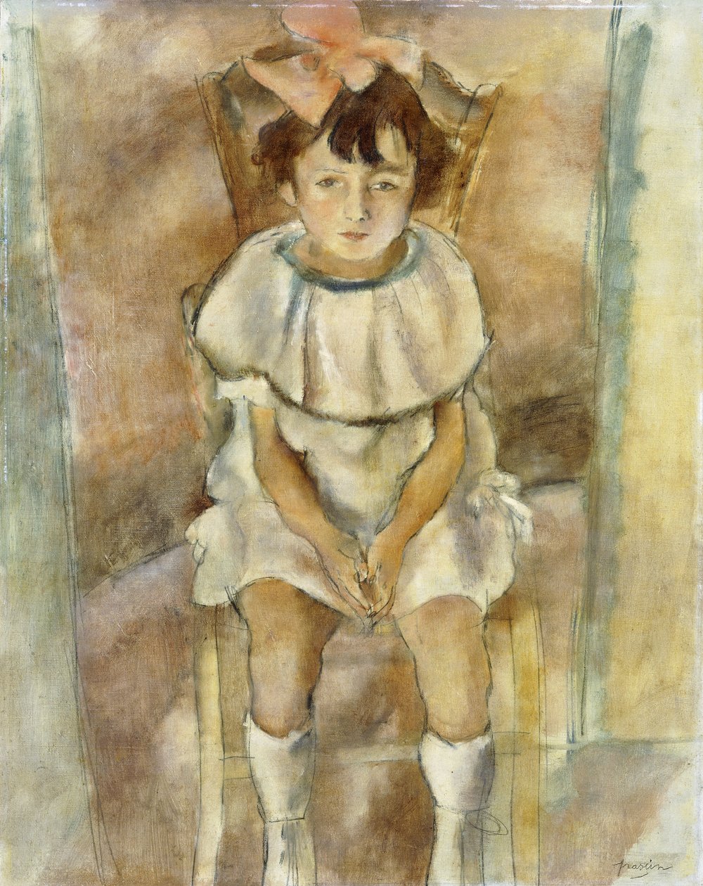 Liten flicka i rosa, 1926 av Jules Pascin