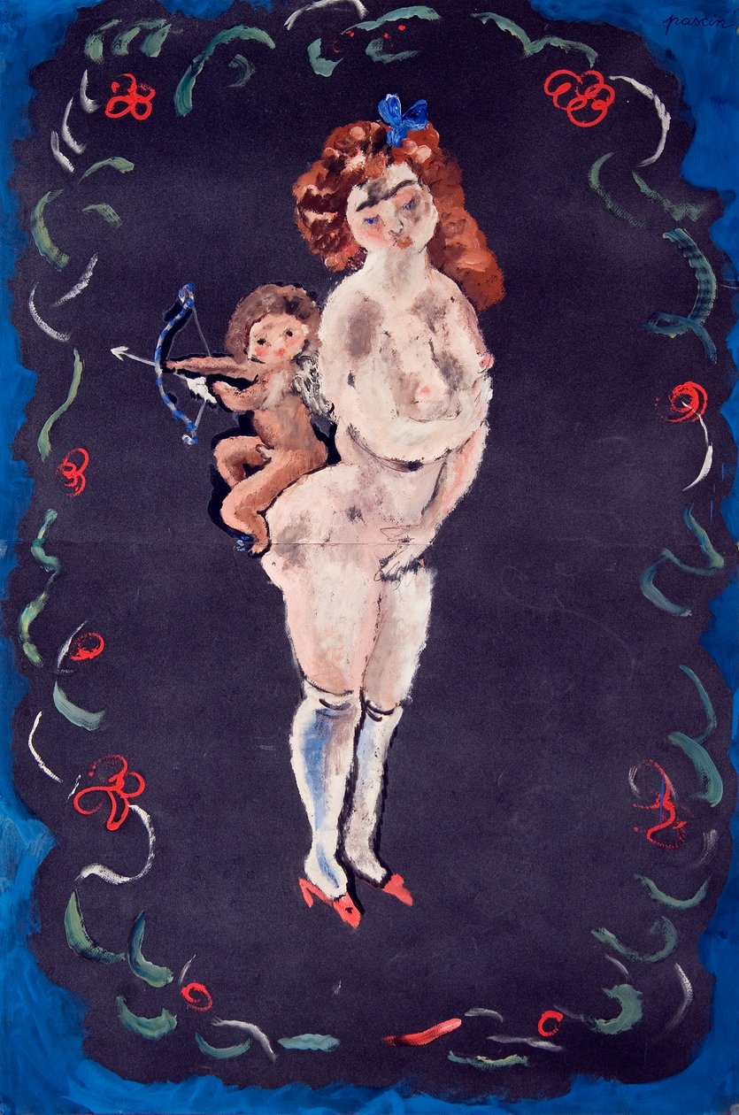 Naken och Amor av Jules Pascin