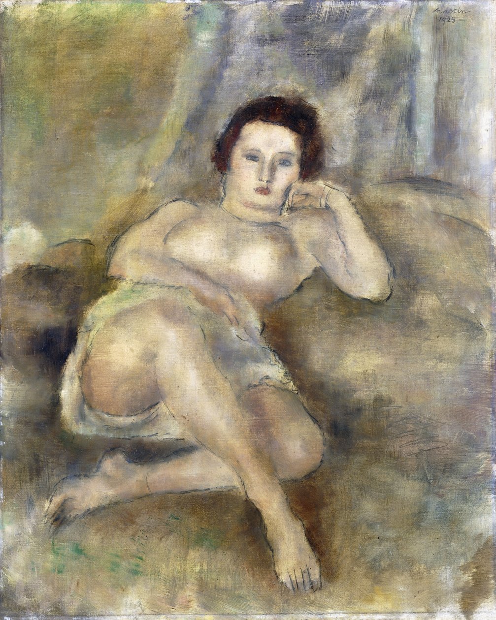 Liggande flicka, 1925 av Jules Pascin