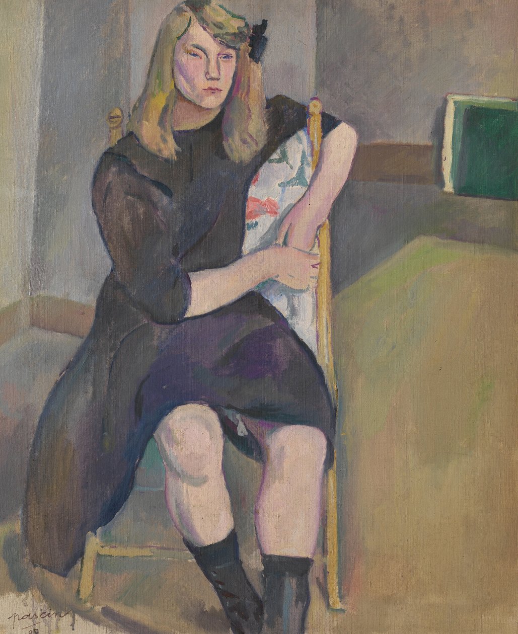 Sittande flicka av Jules Pascin