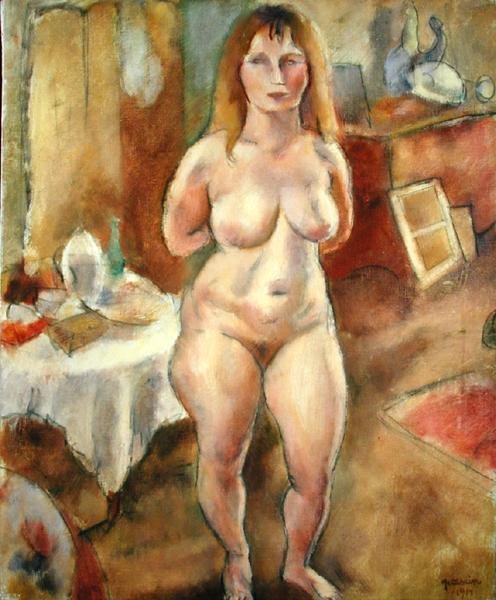 Stående nøgen i Roomswed av Jules Pascin