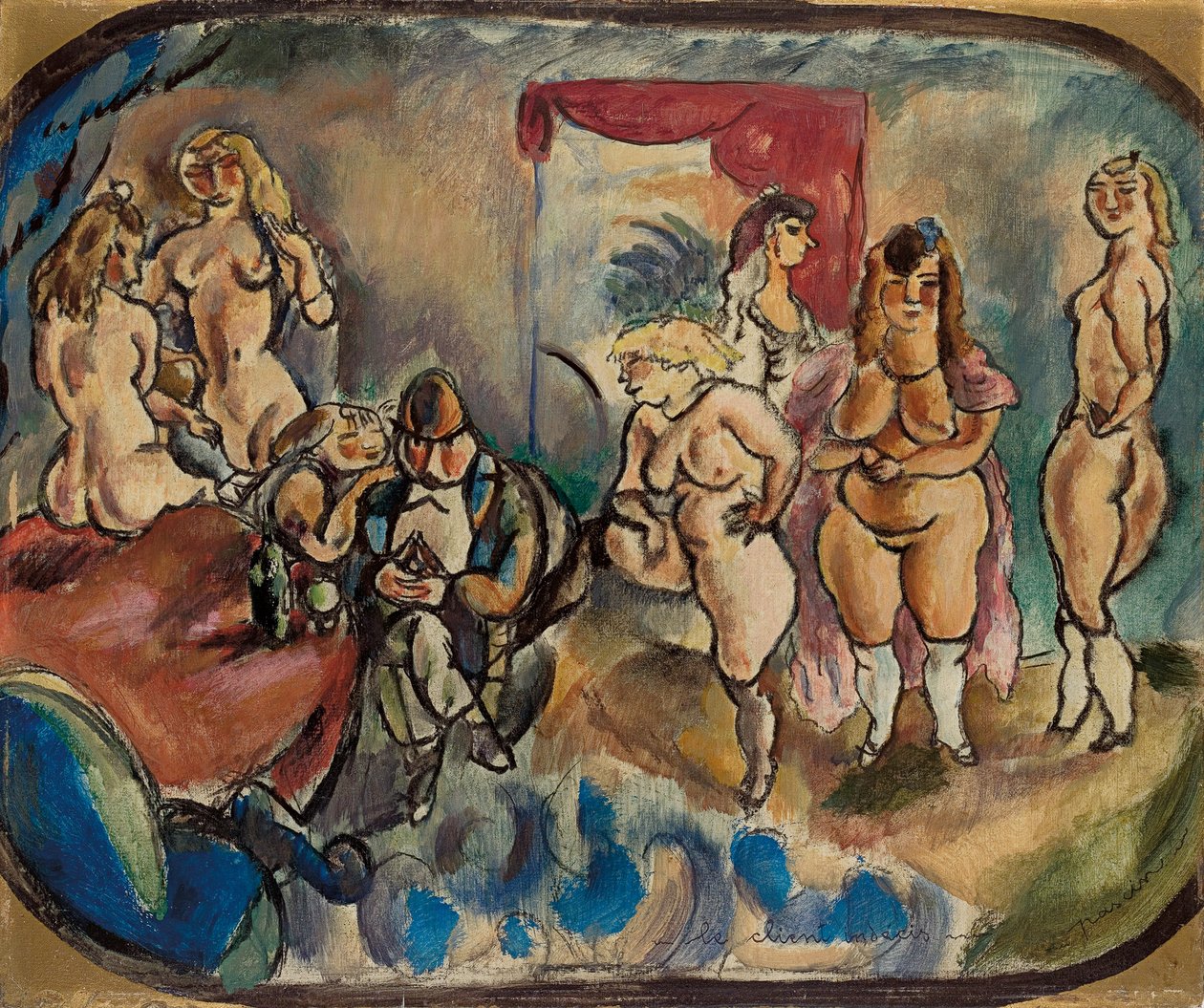 Den obestämda klienten; Le client indecis, 1916 av Jules Pascin