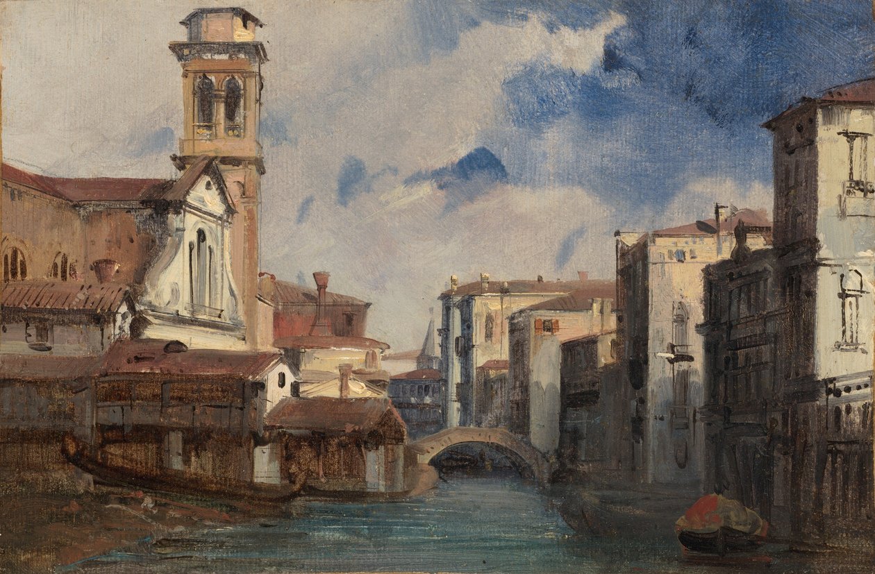 Kyrkan San Trovaso, Venedig av Jules Romain Joyant