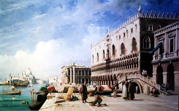 The Quayside, Venedig av Jules Romain Joyant