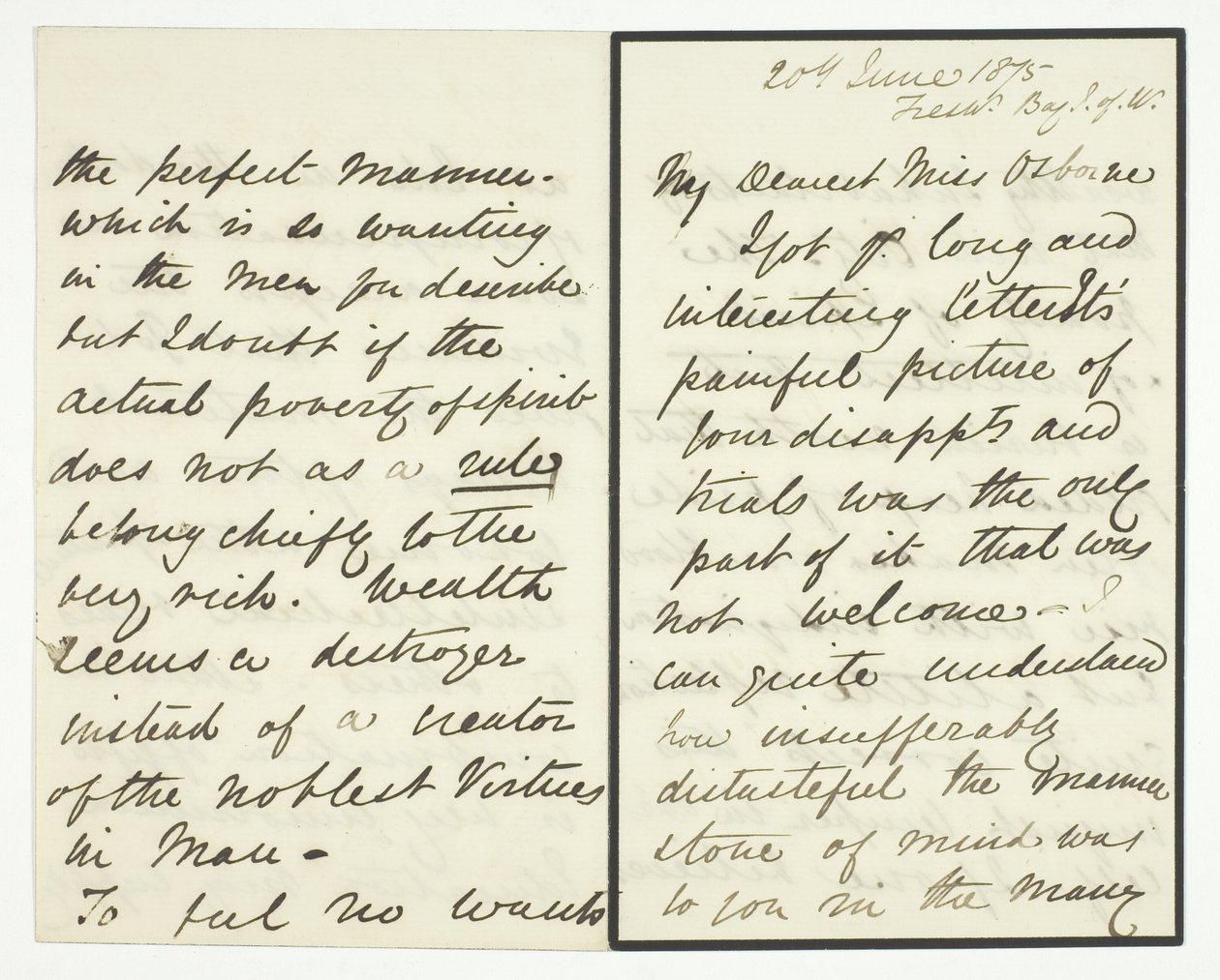 Autografiskt brev av Julia Margaret Cameron