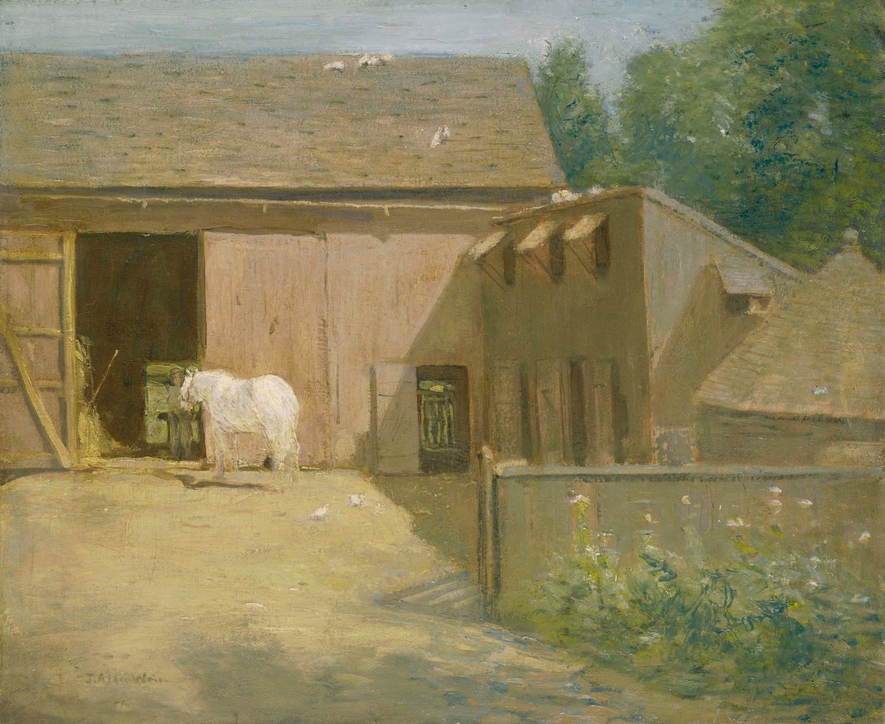 New England Barnyard av Julian Alden Weir