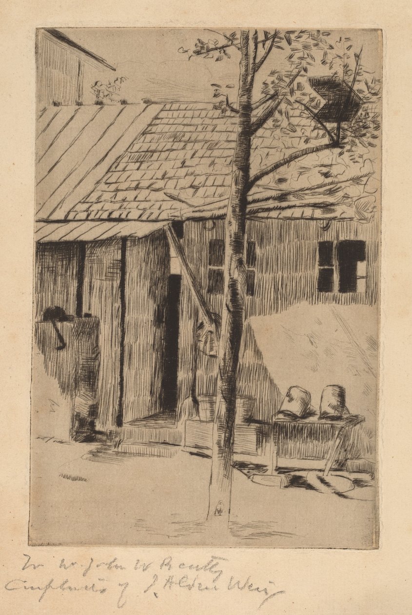 Dörrgård, hinkar och träd av Julian Alden Weir