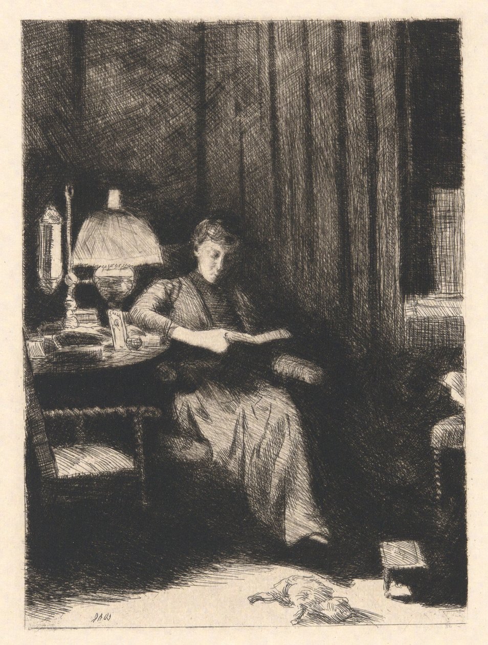 Aftonlampan av Julian Alden Weir