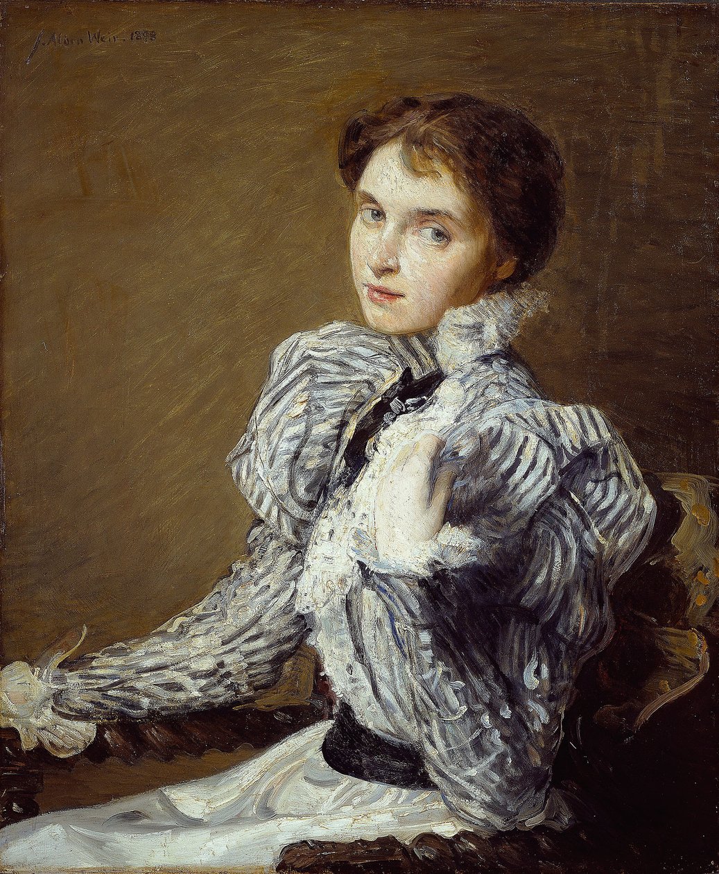 The Grey Bodice, 1898 av Julian Alden Weir