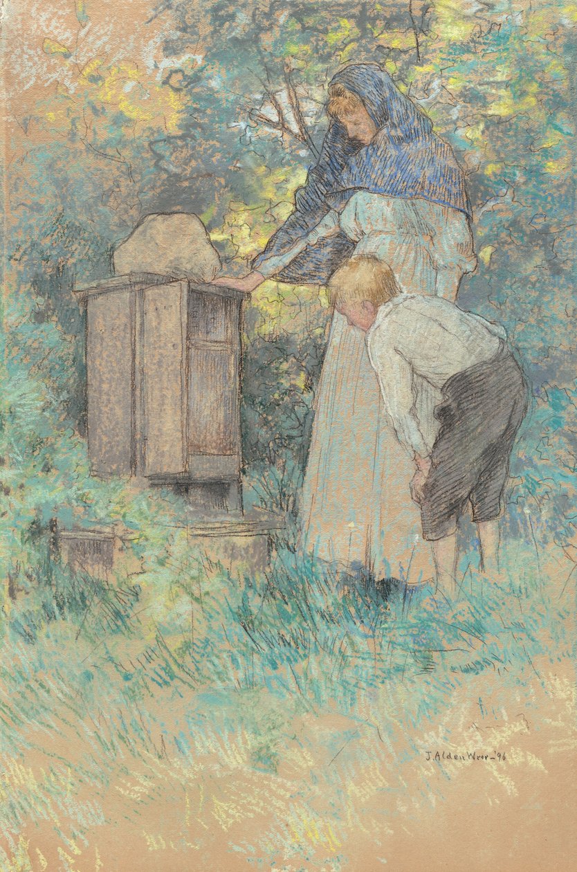 Tittar på bina, 1896. av Julian Alden Weir