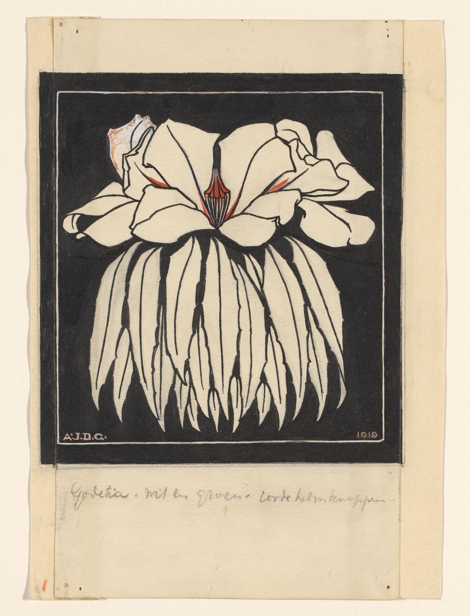 Godetia av Julie de Graag (signed by artist)