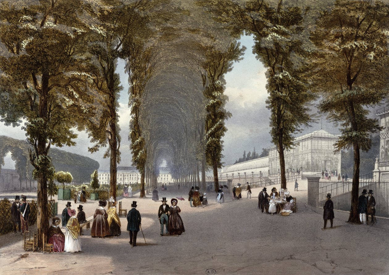 Vy över Paris: le Jardin des Plantes, ca 1840 av Jean Jacottet