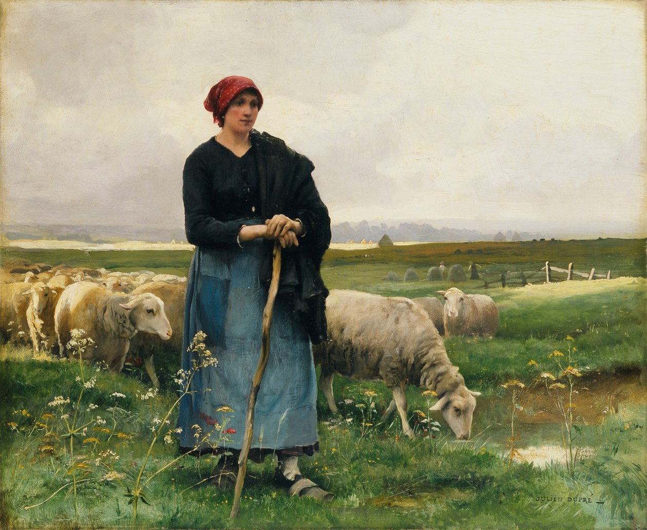 En herdinna med sin flock, av Julien Dupre