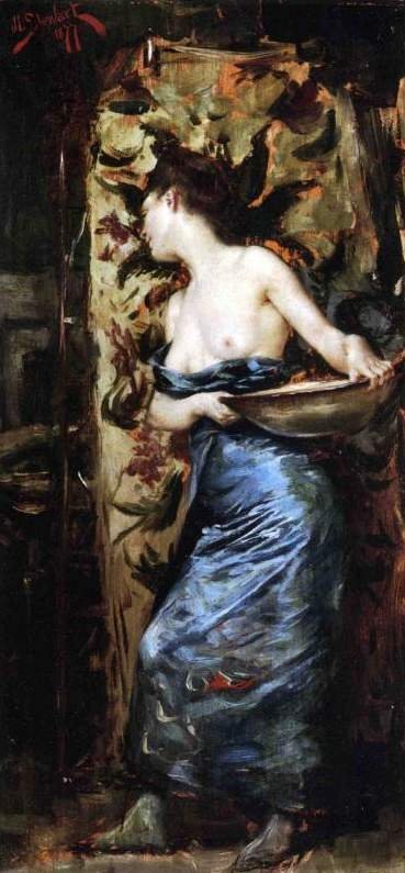  Femme Mi-Nuen av Julius Leblanc Stewart
